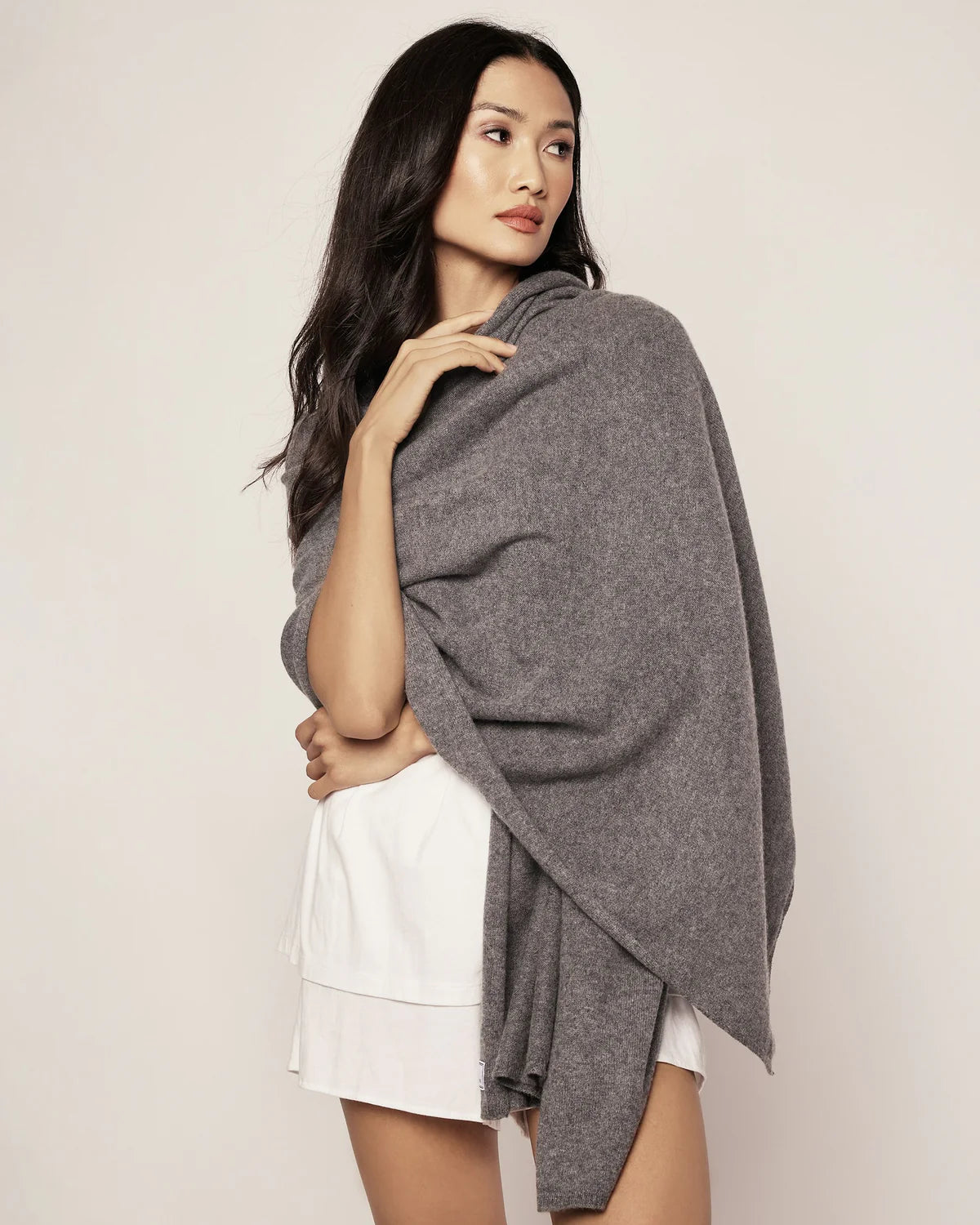 Classic Women's Cashmere Wrap -  Heather Grey