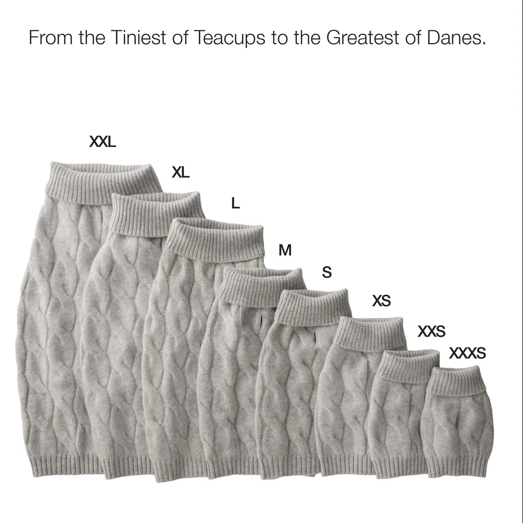 Luxurious 100% Cashmere Cable-Knit Dog Sweater