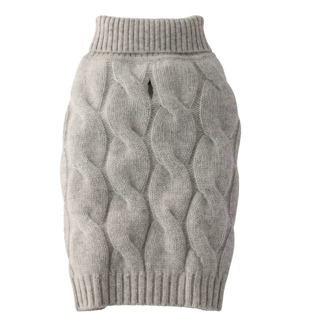 Luxurious 100% Cashmere Cable-Knit Dog Sweater