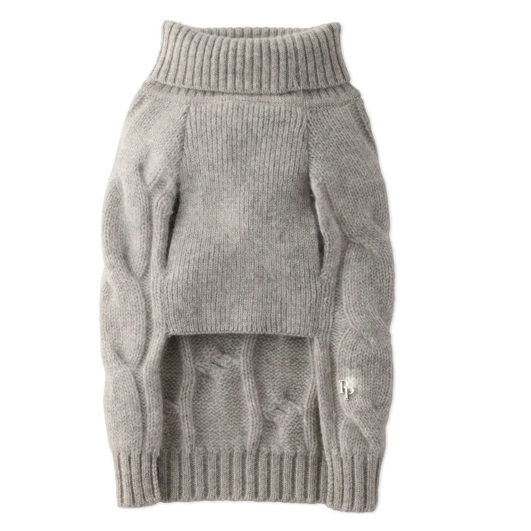 Luxurious 100% Cashmere Cable-Knit Dog Sweater