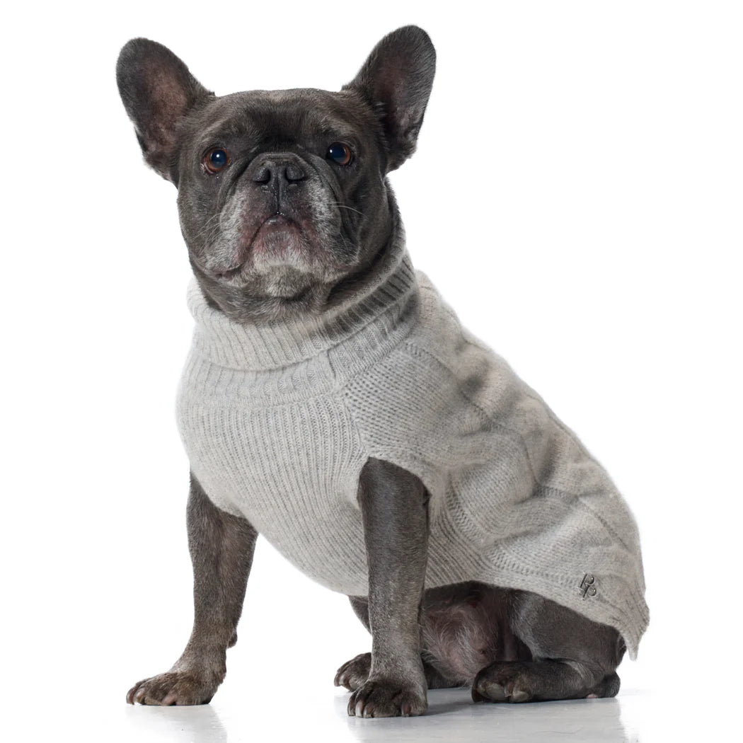 Luxurious 100% Cashmere Cable-Knit Dog Sweater