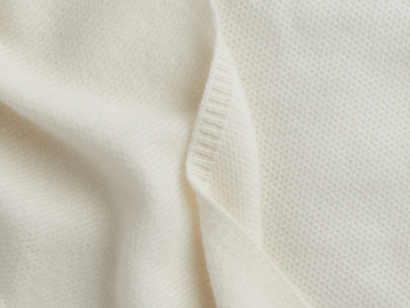 Honeycomb Knit Cashmere Baby Blanket - Ivory
