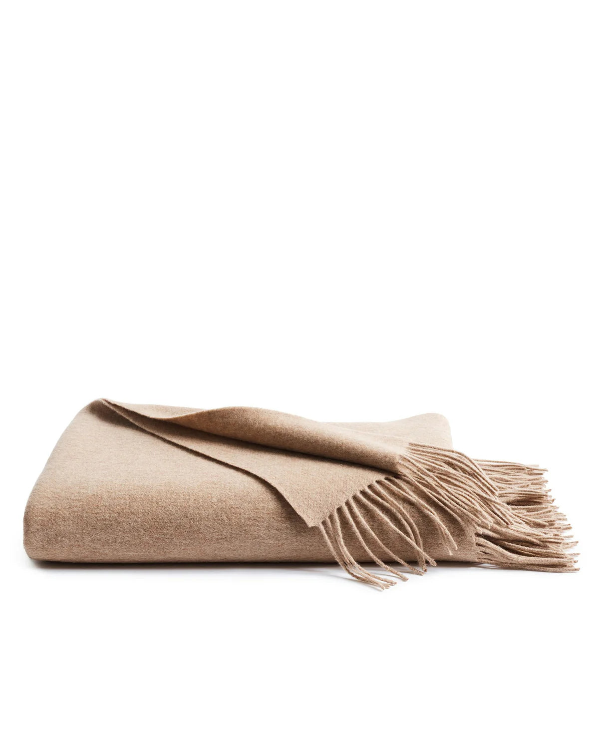 Classic Cashmere Fringe Throw - Beige