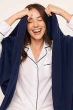 Classic Women's Cashmere Wrap -  Navy