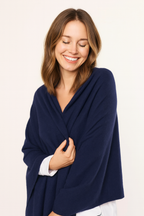 Classic Women's Cashmere Wrap -  Navy
