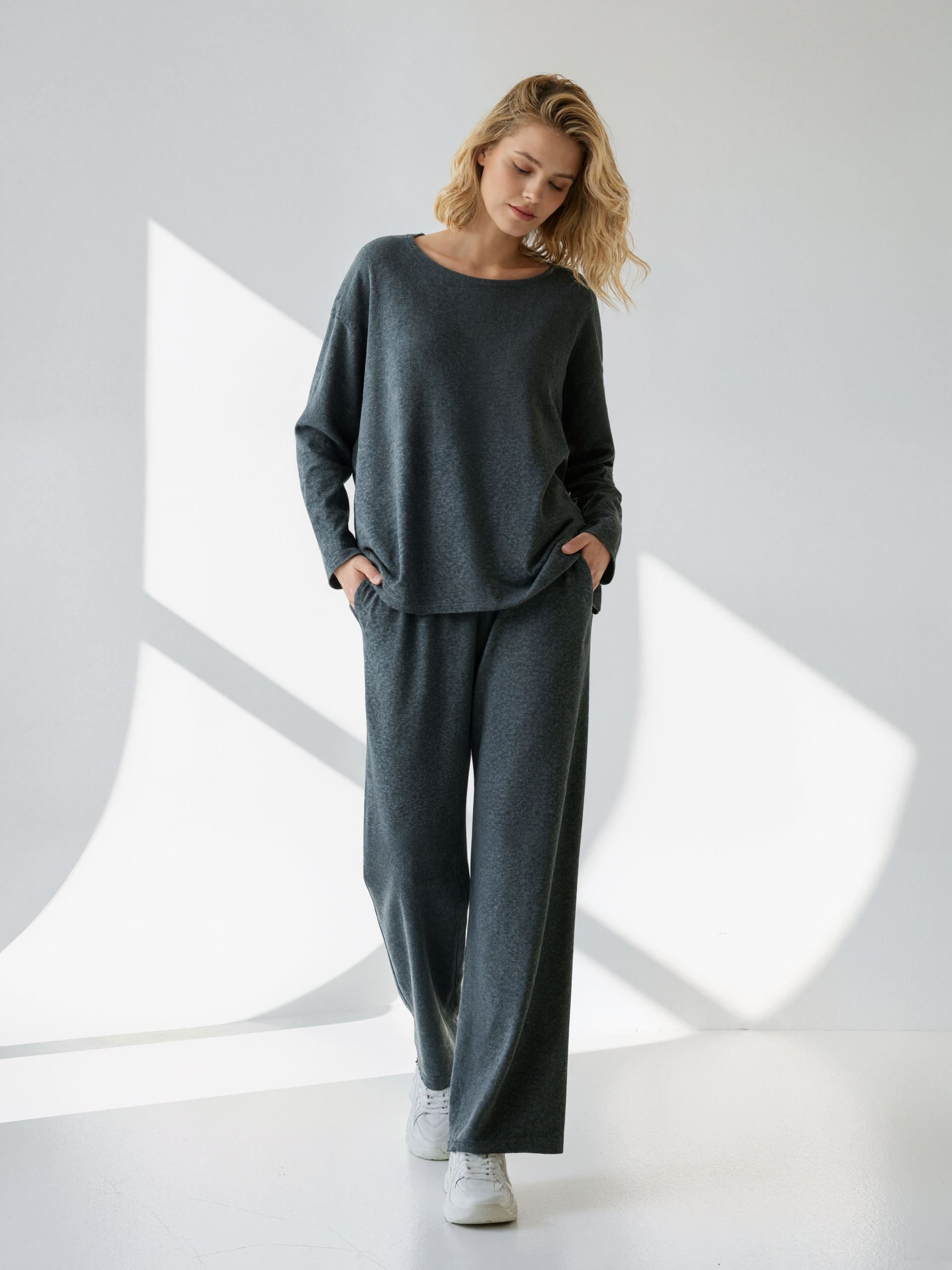 LUNE Cashmere Lounge Set - Slate