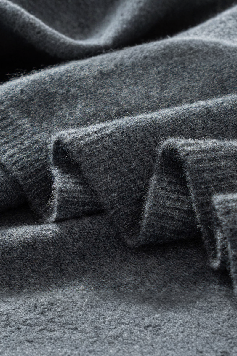 Two-Tone Black Cashmere Poncho