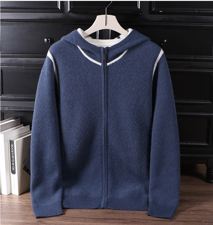 EASE Mongolian Cashmere Hoodie and Jogger Set - Navy