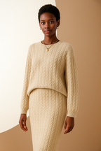 Dear - Classic Cable Cashmere Co-ord Set