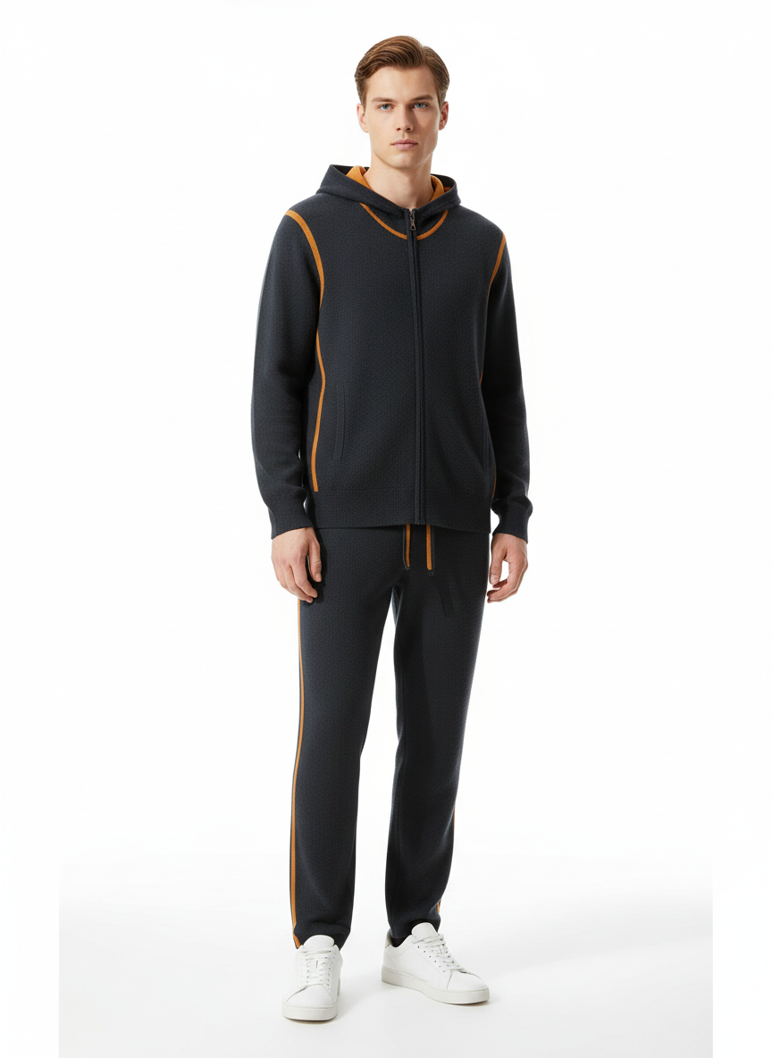 EASE Mongolian Cashmere Hoodie and Jogger Set - Graphite