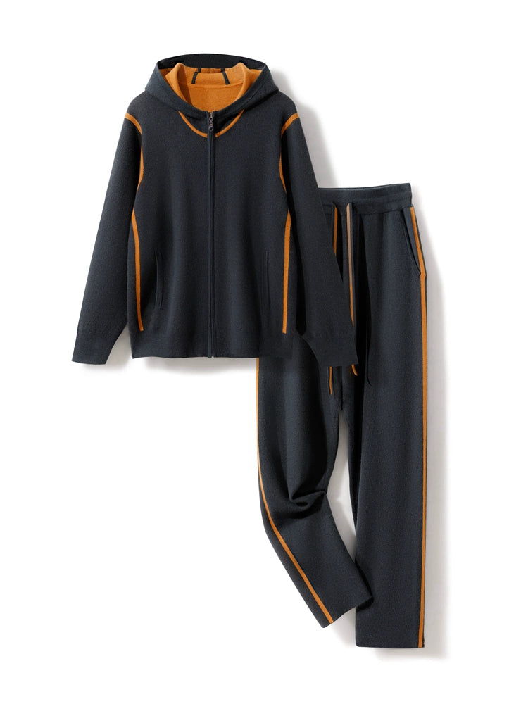 EASE Mongolian Cashmere Hoodie and Jogger Set - Graphite