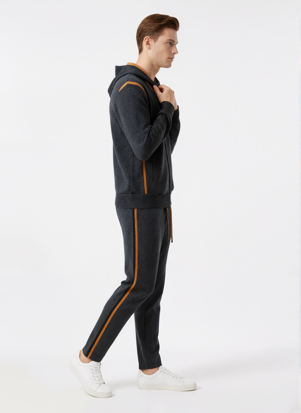 EASE Mongolian Cashmere Hoodie and Jogger Set - Graphite