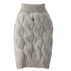 Luxurious 100% Cashmere Cable-Knit Dog Sweater - Grey