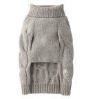 Luxurious 100% Cashmere Cable-Knit Dog Sweater - Grey