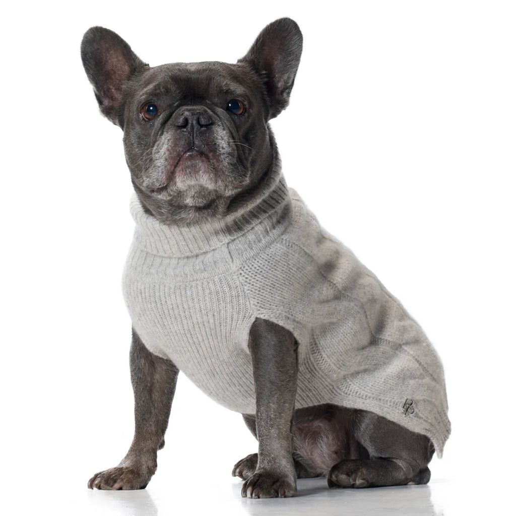 Luxurious 100% Cashmere Cable-Knit Dog Sweater