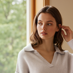 Refined Cashmere White V-Collar Knit