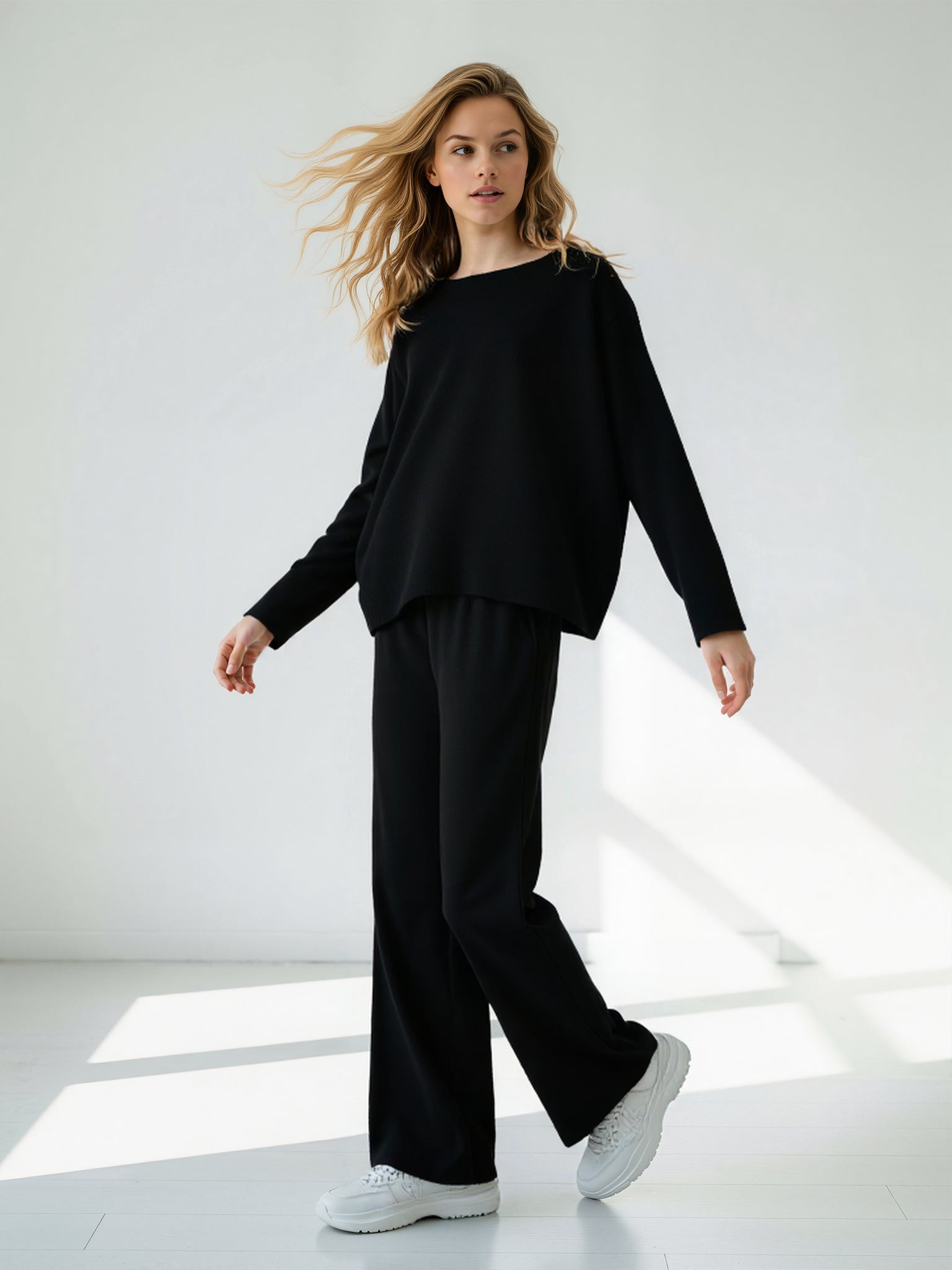 LUNE Cashmere Lounge Set - Black