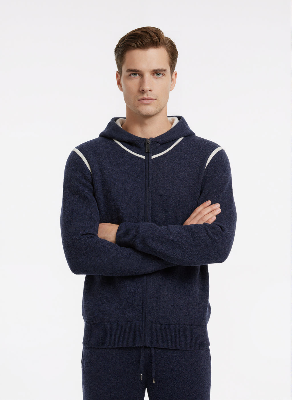 EASE Mongolian Cashmere Hoodie and Jogger Set - Navy
