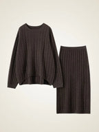 Dear - Classic Cable Cashmere Co-ord Set