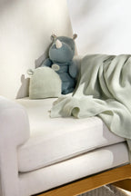 Honeycomb Knit Cashmere Baby Blanket - Sage Green