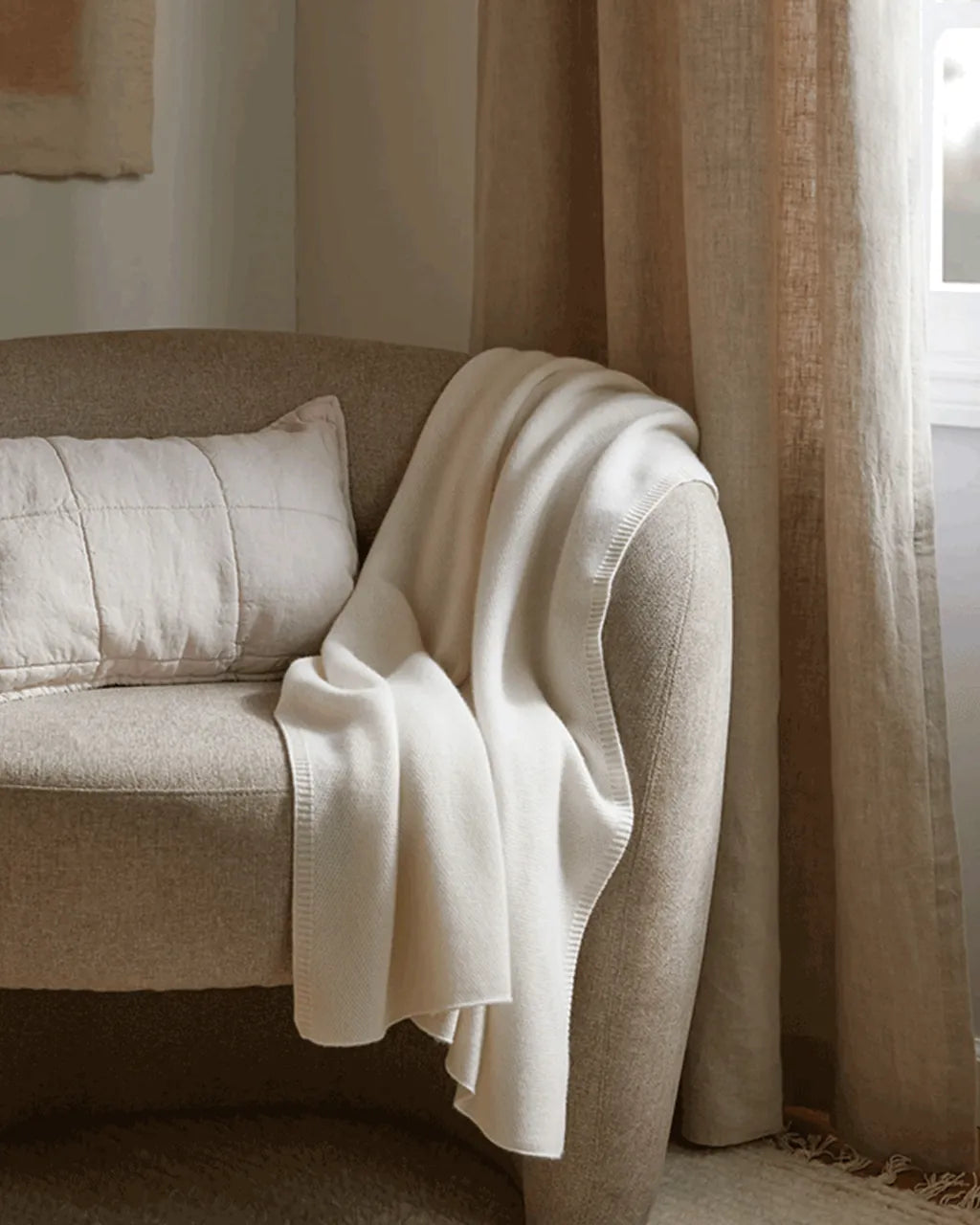 Honeycomb Knit Cashmere Baby Blanket - Ivory