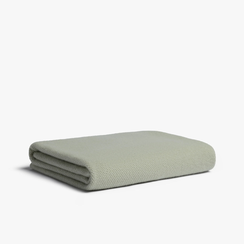 Honeycomb Knit Cashmere Baby Blanket - Sage Green