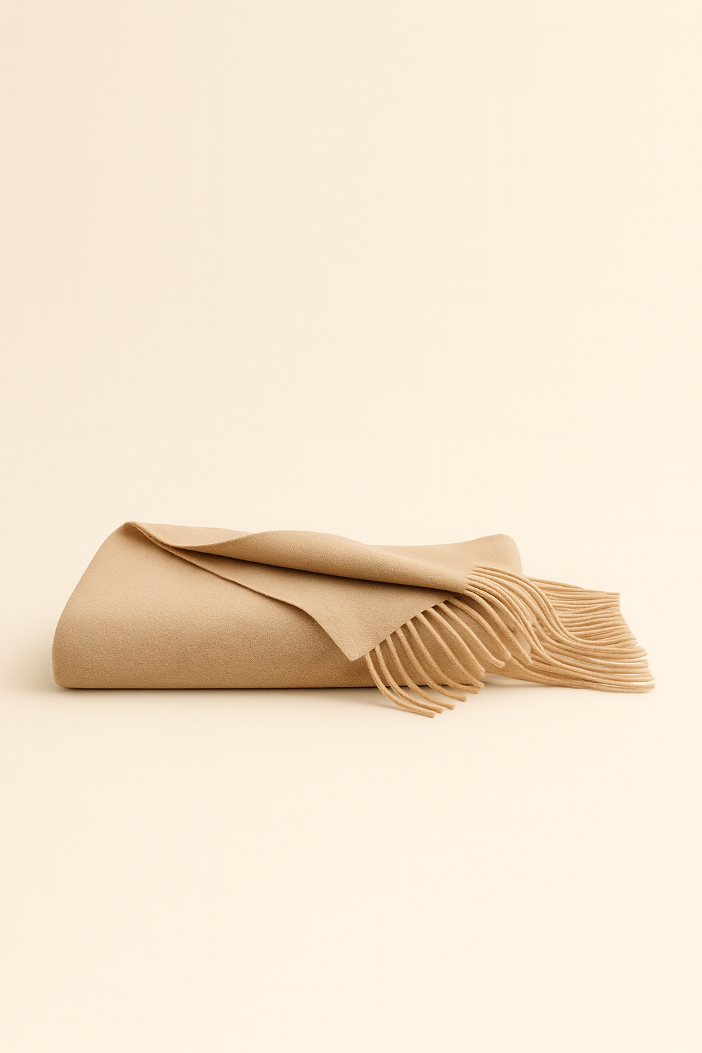 Classic Cashmere Fringe Throw - Beige