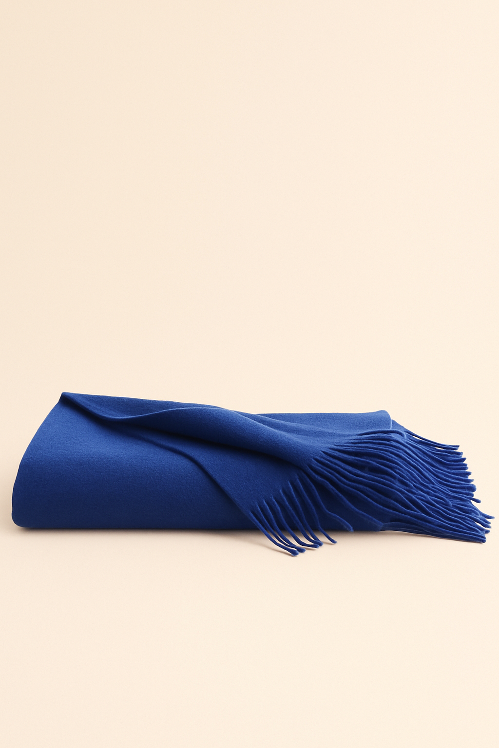 Classic Cashmere Fringe Throw - Navy