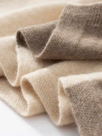 Asymmetric Two Tone Cashmere Poncho