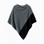 Two-Tone Deep Grey Cashmere Poncho