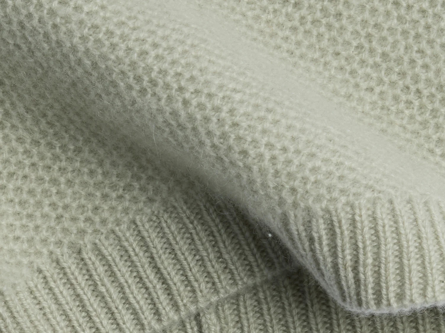 Honeycomb Knit Cashmere Baby Hat - Sage Green