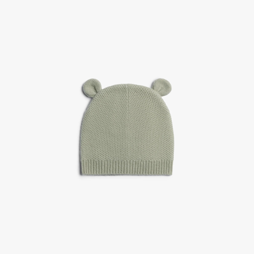 Honeycomb Knit Cashmere Baby Hat - Sage Green