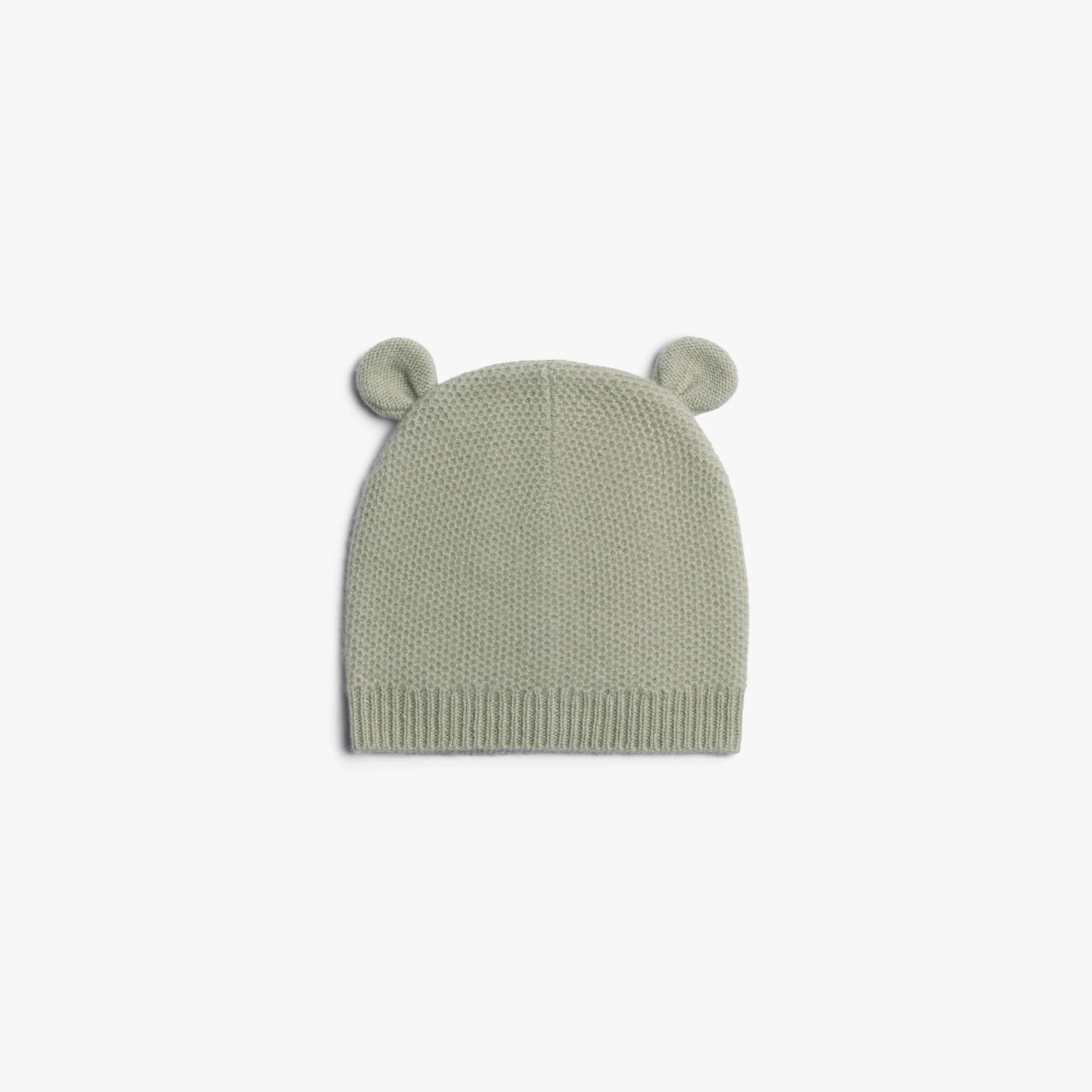 Honeycomb Knit Cashmere Baby Hat - Sage Green